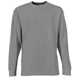 Thermal Henley Long Sleeve Shirt | Light Grey Heather | Men | NWT